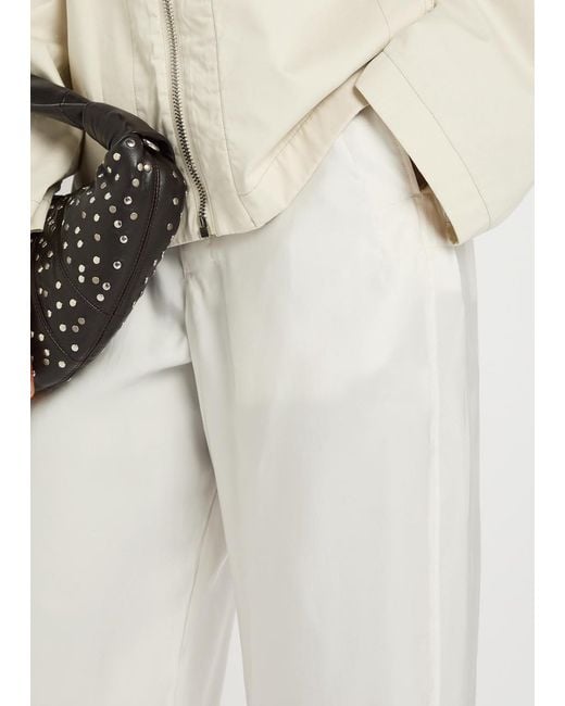 Lemaire White Creased Satin Trousers