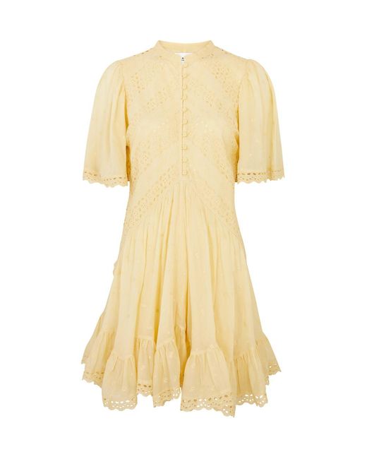 Isabel Marant Yellow Slayae Broderie-anglaise Cotton Dress