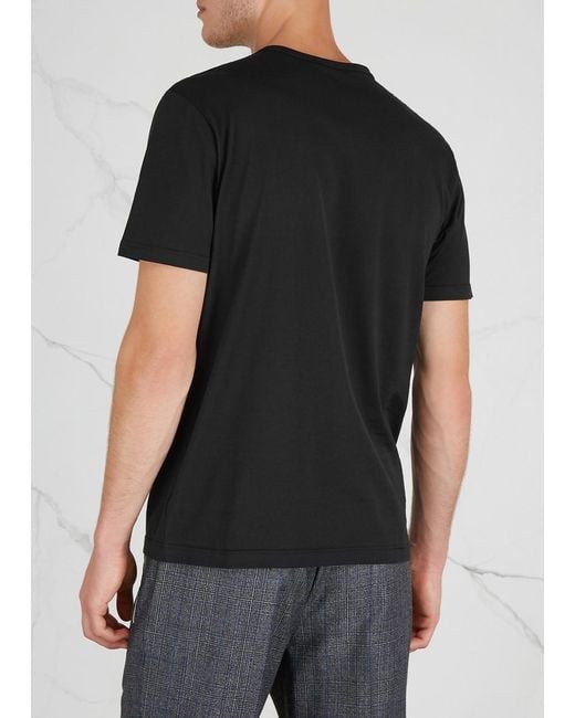 Sunspel Black Cotton T-Shirt for men