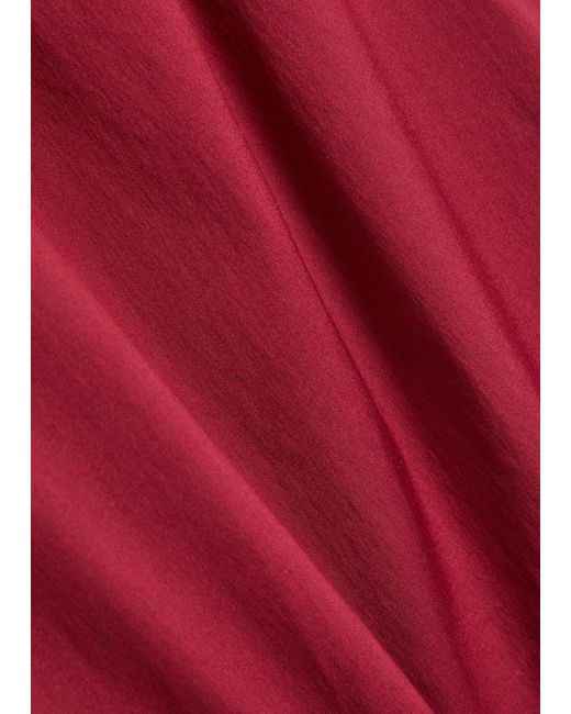 Max Mara Red Pece Wide-Leg Cotton Trousers