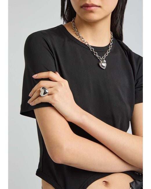 Marc Jacobs White The Heart Balloon Locket Ring