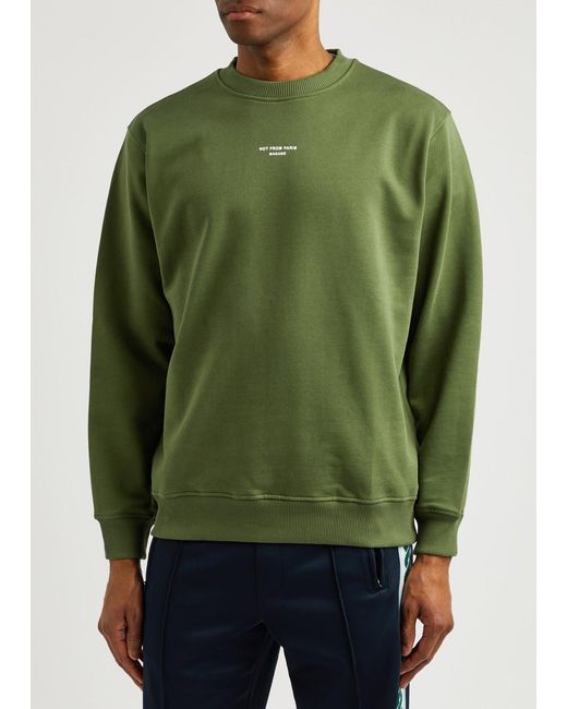 Drole de Monsieur Green Logo-Print Cotton Sweatshirt for men