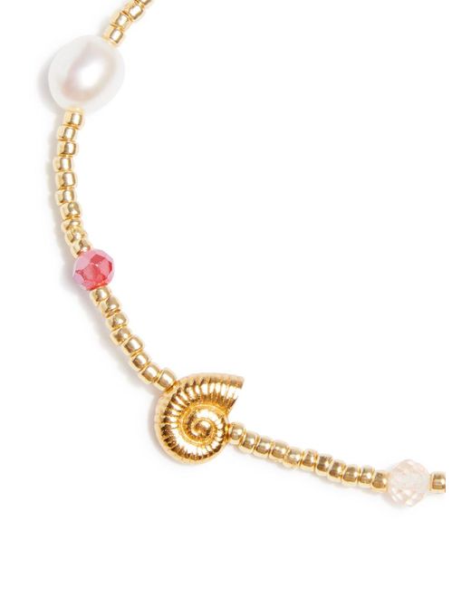 Anni Lu White Spirale D'or 18kt -plated Beaded Bracelet