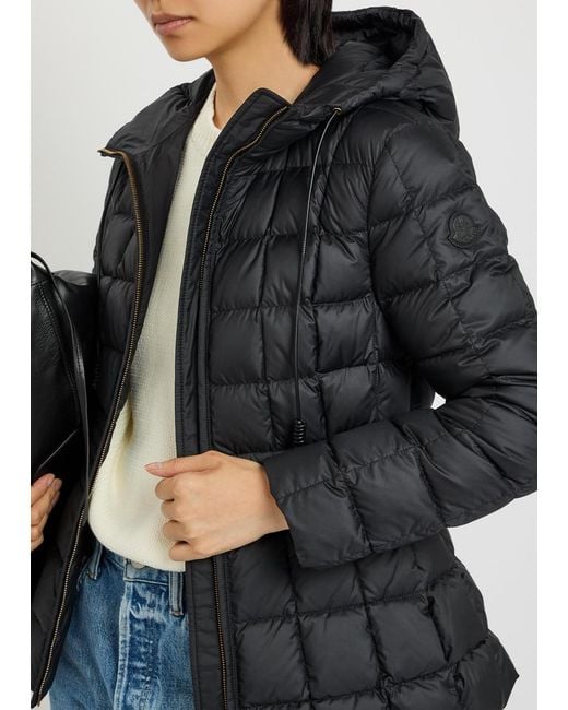 Moncler Black Engoulevent Hooded Quilted Shell Jacket