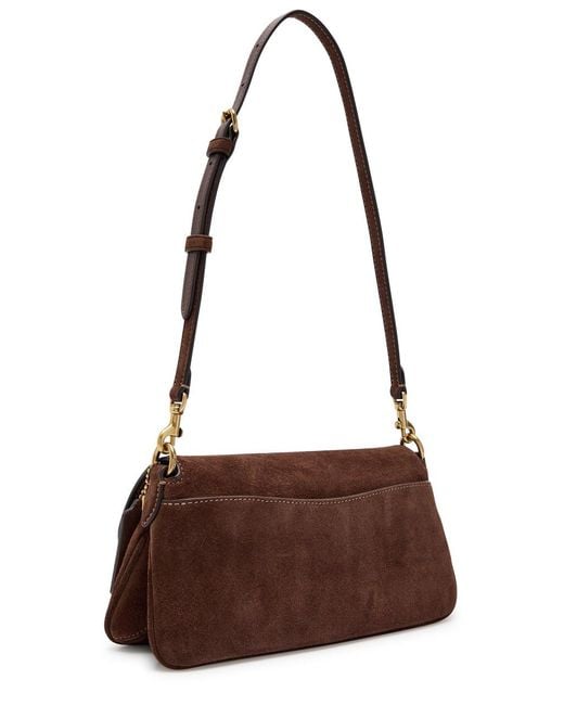 COACH Brown Jet Suede Shoulder Bag