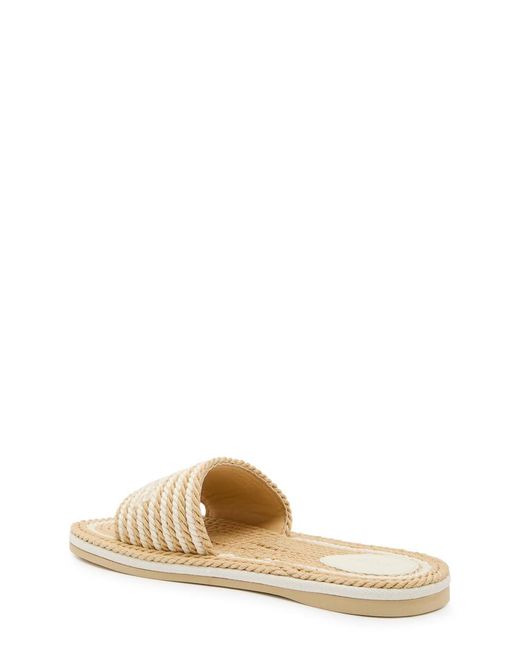 Chloé White Sand Striped Woven Sliders