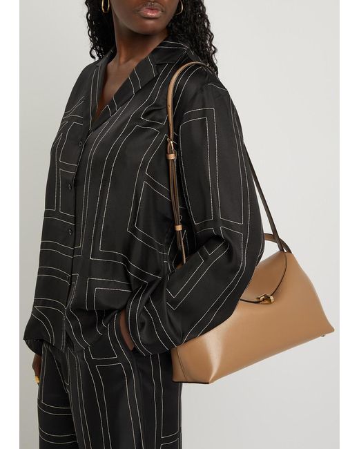 Totême  Natural T-Lock Leather Top Handle Bag