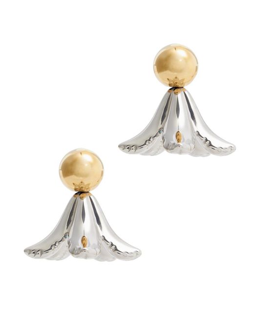 Marni White Orchid Two-tone Drop Earrings