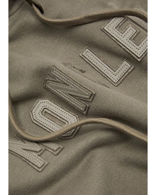 Moncler Gray Logo Hooded Cotton Sweatshirt for men