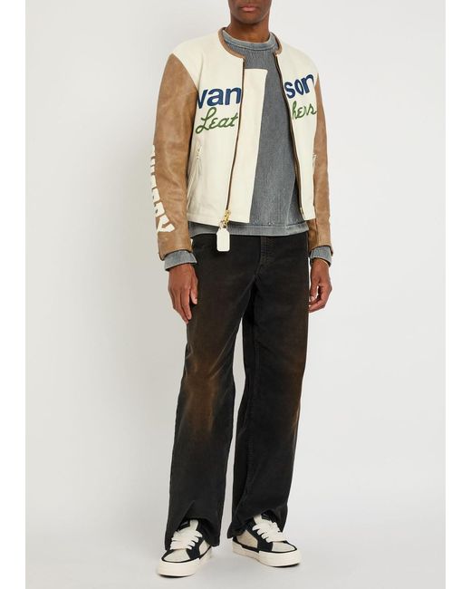 CHERRY LA Natural Vanson Leather Biker Jacket for men
