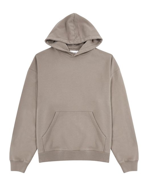 Axel Arigato Gray Drill Logo-Embroidered Hooded Cotton Sweatshirt for men