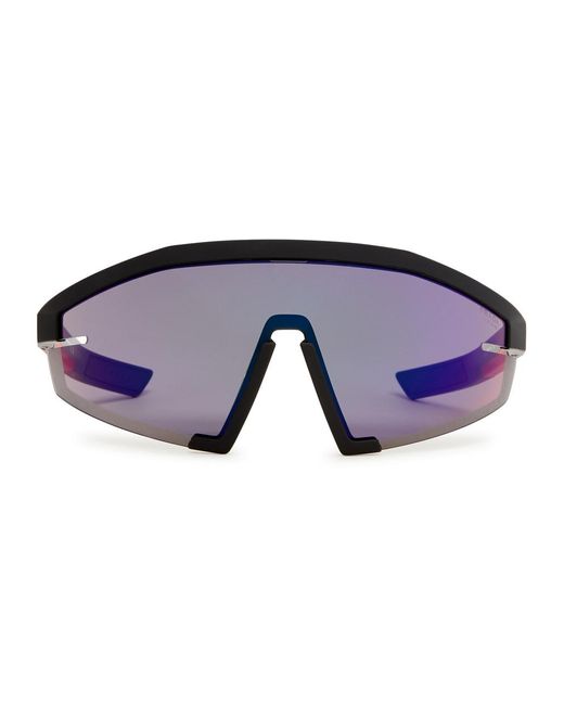 Prada Linea Rossa Blue Wrap-around Mask Sunglasses for men