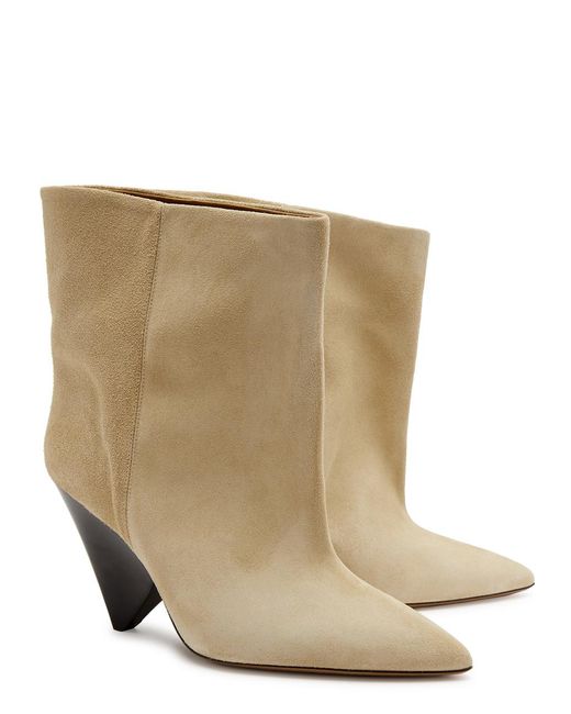 Isabel Marant Natural Miyako 100 Suede Ankle Boots