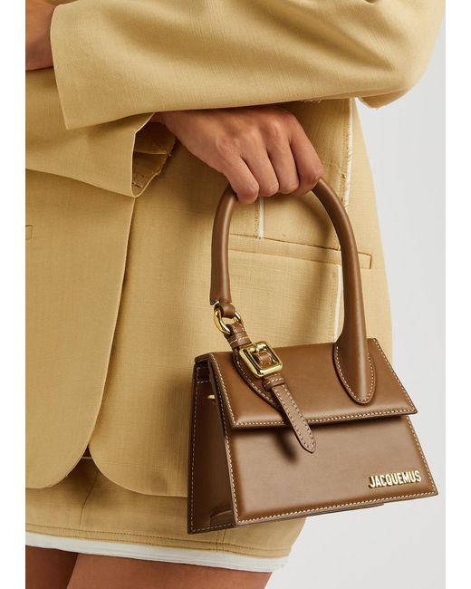 Jacquemus Brown Le Chiquito Moyen Boucle Leather Top Handle Bag