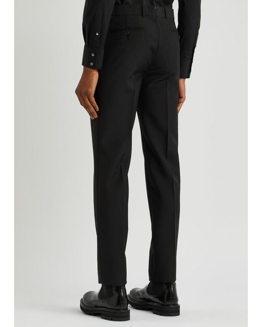Alexander McQueen Slim-leg Wool-blend Trousers in Black for Men