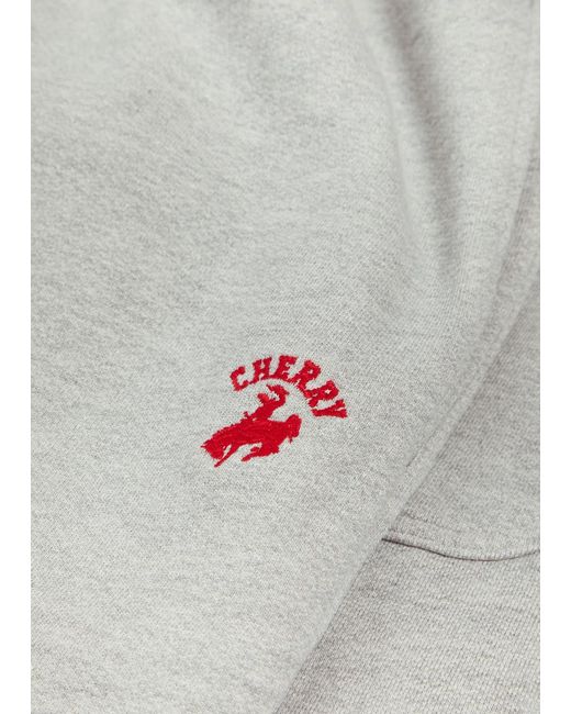 CHERRY LA Gray Western Athletic Logo Cotton-Blend Sweatpants for men