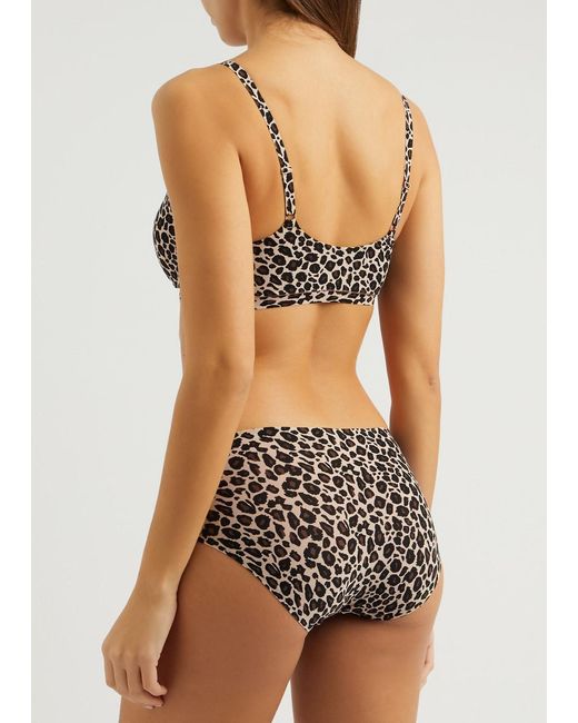 Chantelle Black Soft Stretch-Print Padded Soft-Cup Bra