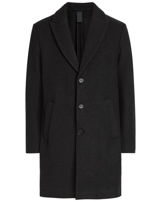 L'Estrange Black Wool Coat for men