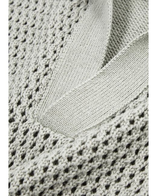 Oliver Spencer Gray Penhale Pointelle-knit Cotton Polo Shirt for men