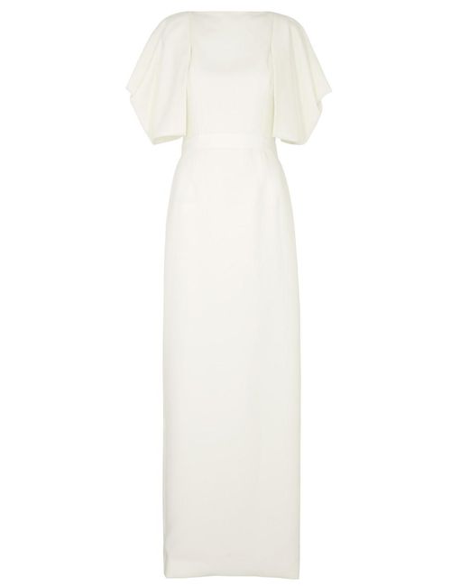 Roksanda White Clementine Puff-Sleeve Gown, Gown, , Size 12