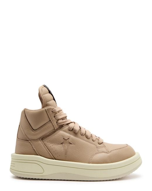 Rick Owens Natural X Converse Turbowpn Panelled Leather Sneakers for men