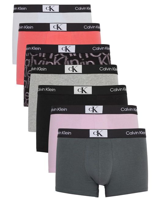Calvin Klein Multicolor Logo Stretch-cotton Trunks for men