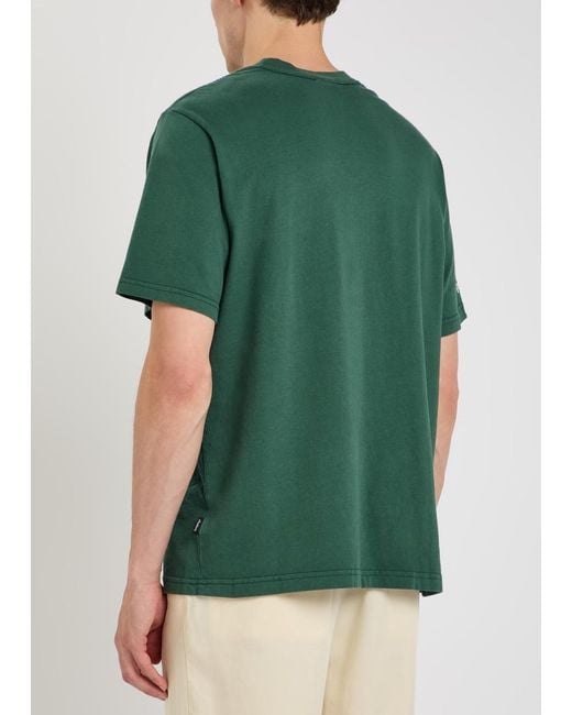 Malbon Green Bermuda Logo-Print Cotton T-Shirt for men