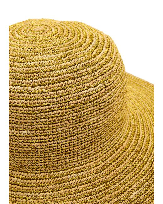 Sensi Studio Yellow Metallic Mouldable Straw Hat