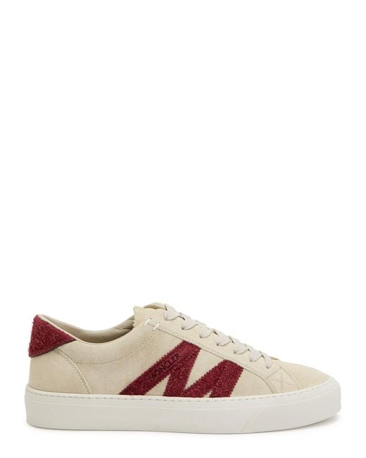 Moncler White Monaco Suede Sneakers for men