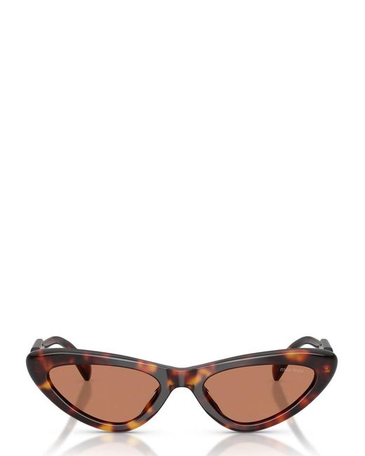 Miu Miu Brown Cat-Eye Sunglasses