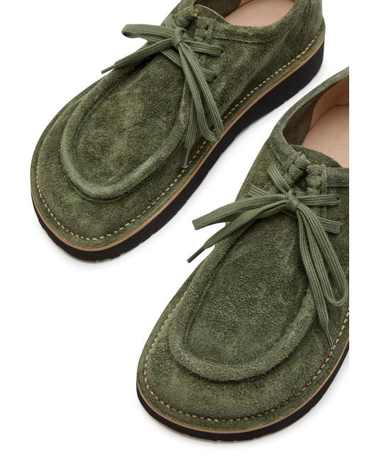 Loewe Green Faro Brushed Suede Shoes for men