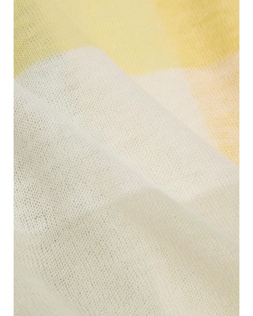 Vince Yellow Checked Fine-Knit Wool Tank Top