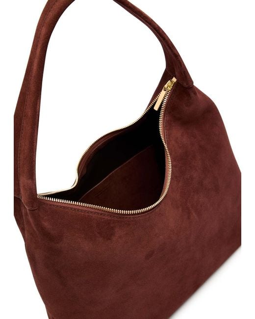 Mansur Gavriel Brown Candy Hobo Suede Shoulder Bag