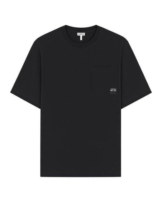 Loewe Black Logo-Embroidered Cotton T-Shirt for men
