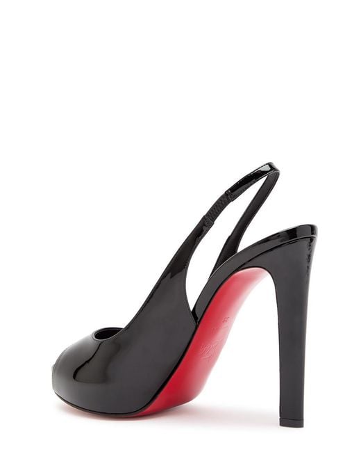 Christian Louboutin Black Lady Fanny 120 Patent Leather Slingback Sandals