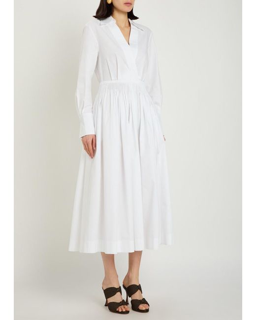 Joseph White Kathe Cotton-Poplin Midi Shirt Dress