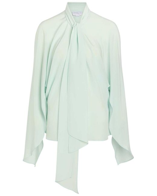Stella McCartney Blue Tie-Effect Silk Shirt