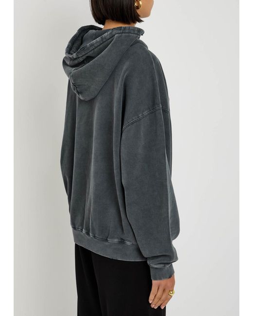 Anine Bing Gray Harvey Hooded Cotton Sweatshirt