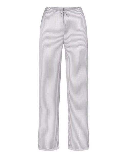 Skims Gray Lace-Trim Woven Shine Trousers