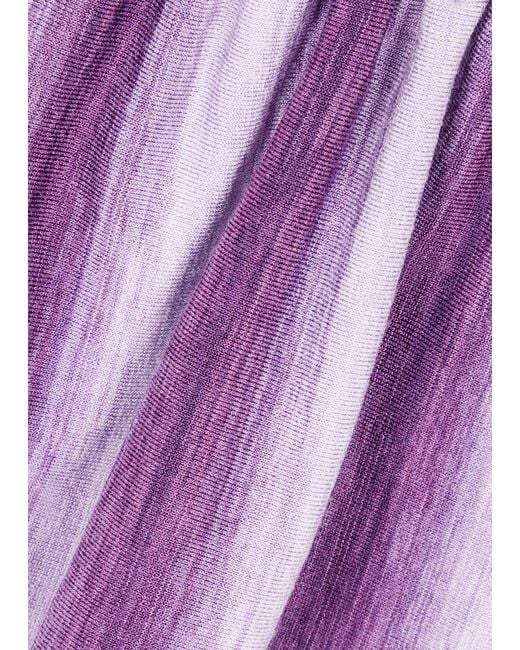 GIMAGUAS Purple Alyss Striped Halterneck Top