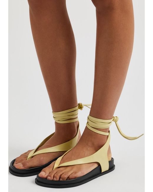 A.Emery Yellow A. Emery Shel Lace-up Suede Sandals