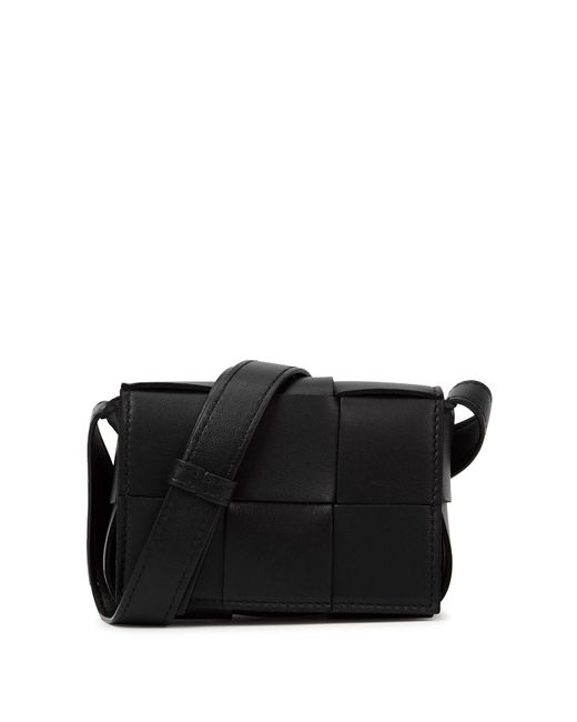 Bottega Veneta Black Candy Cassette Intrecciato Mini Leather Cross-Body Bag