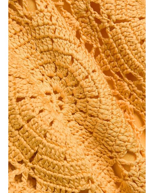 Jonathan Simkhai Yellow Fynch Crochet Cotton Mini Dress