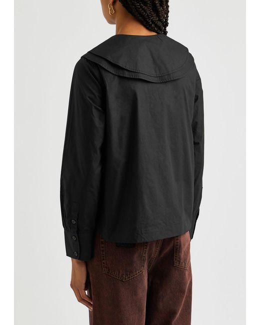Ganni Black Cotton-poplin Shirt
