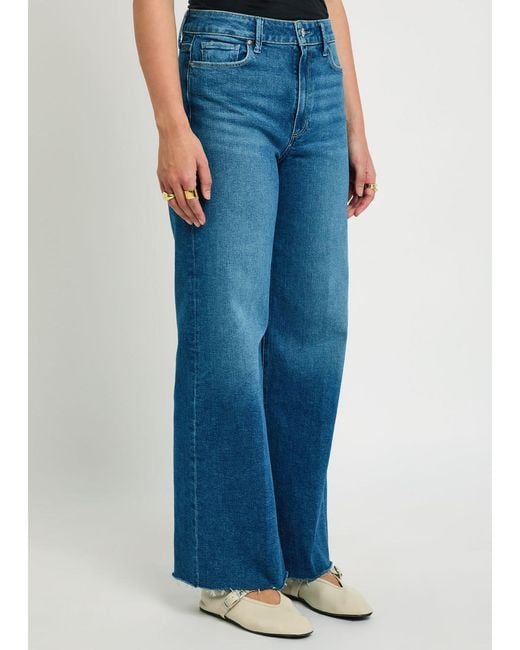 PAIGE Blue Anessa Wide-Leg Jeans