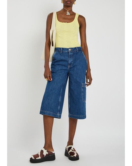 Damson Madder Iza Wide-Leg Culottes in Blue | Lyst