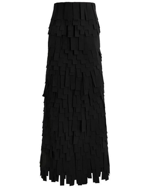 A.W.A.K.E. MODE Black Laser-Cut Crepe Maxi Skirt
