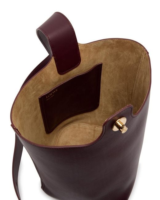 Loewe Purple Pebble Medium Leather Bucket Bag