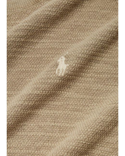 Polo Ralph Lauren Natural Logo-Embroidered Cotton-Blend Jumper for men
