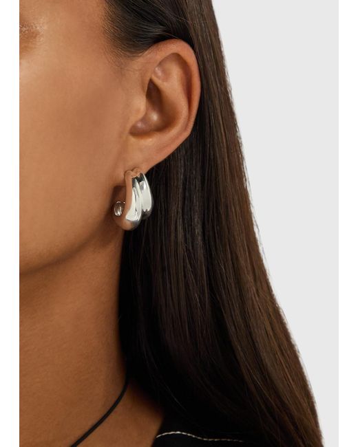 Nina Gordon White Mega Large Sterling Hoop Earrings